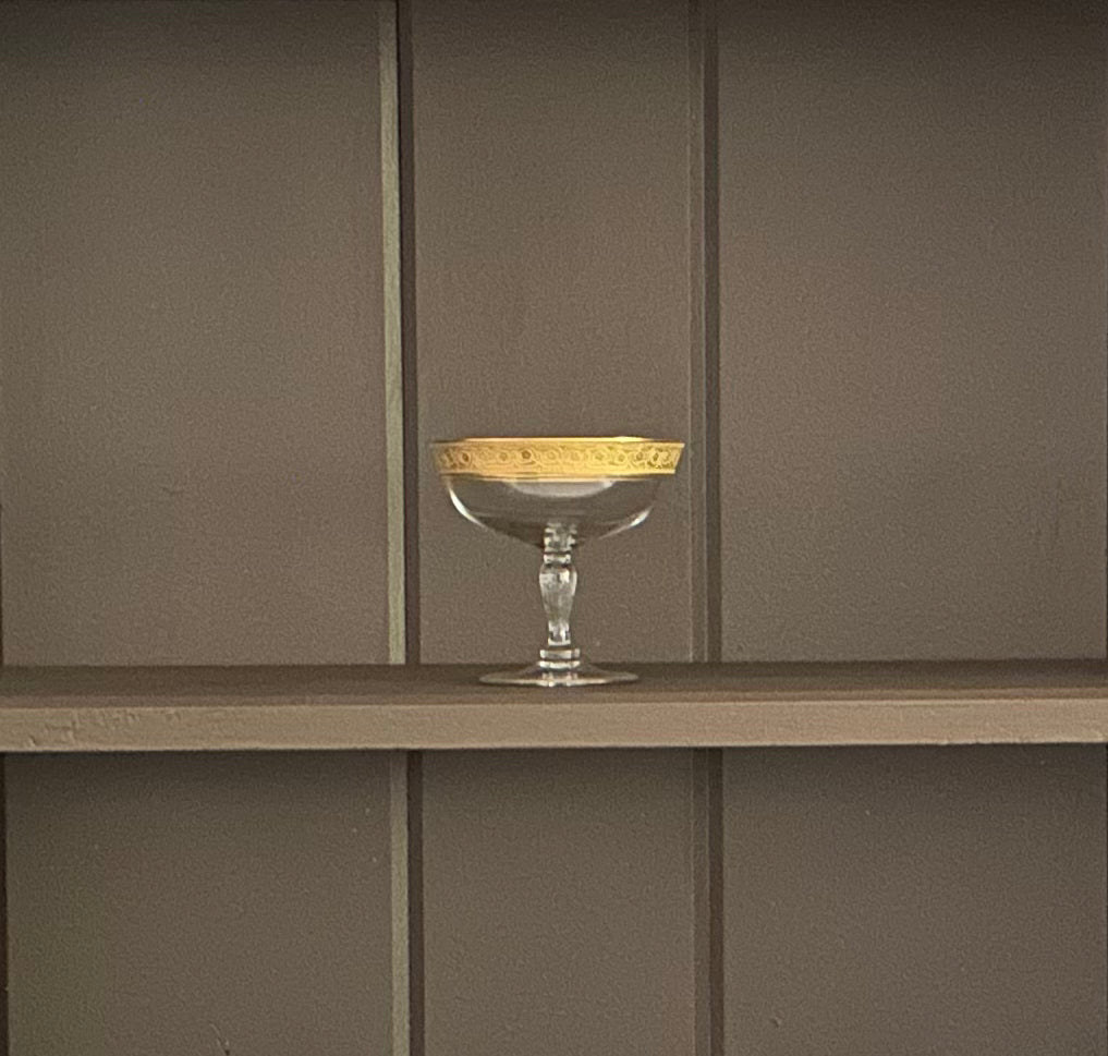 Gold Rimmed Champagne Coupes (Set of 5)