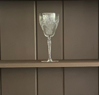 Crystal Etched Water Goblets (Set of 4)